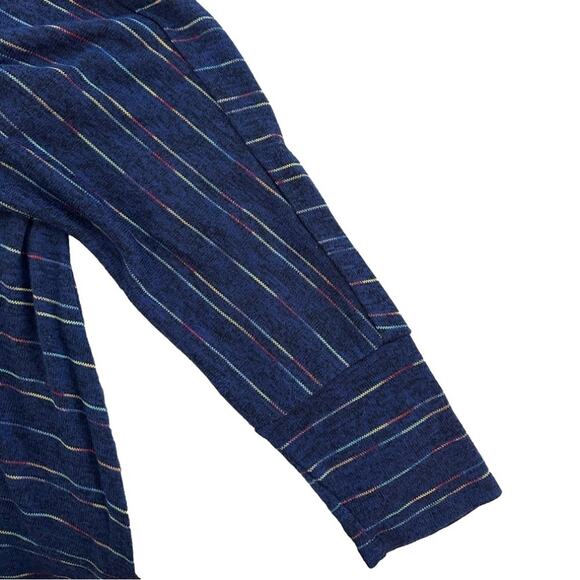 Torrid Open Lightweight Cardigan Blue Multi Rainbow Stripe Long Sleeve Sz 2 = 2X - Picture 6 of 9